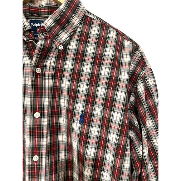 Ralph Lauren Blake Men's Medium Long Sleeve Button Up Shirt Plaid 2-Ply Cotton - Picture 2 of 6